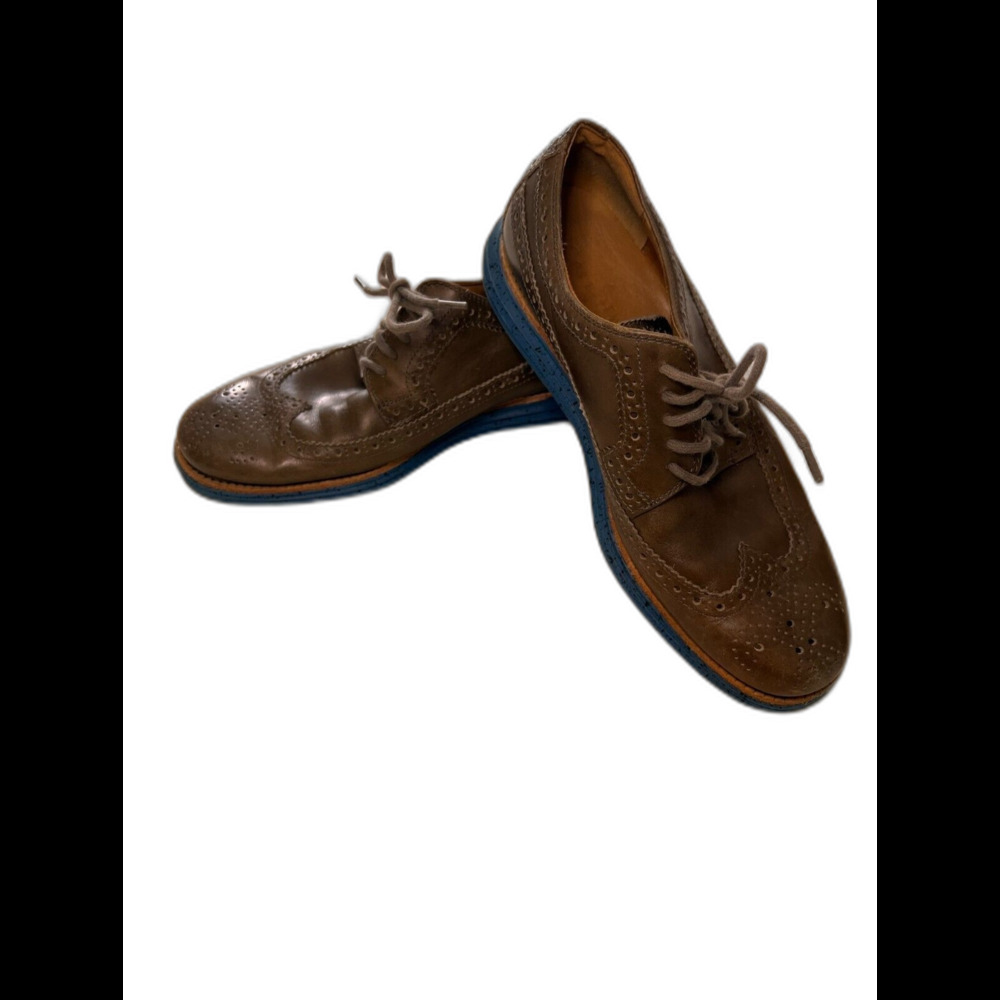 Cole Haan Men’s Lunargrand Wingtip Oxford Blue Leather Shoes Size 7.5M